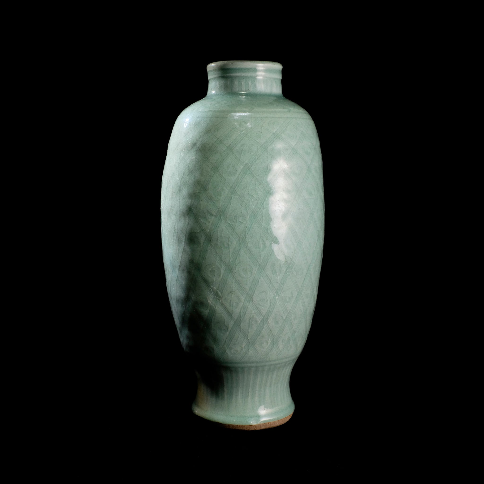 中国 明時代後期 「古渡伝来」 七官青磁筒大花瓶 高さ46㎝ - 美術品